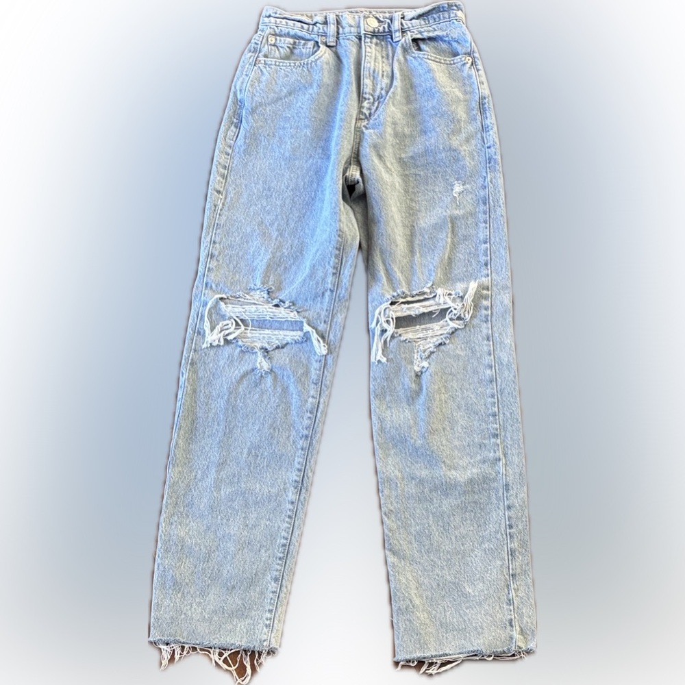 Garage denim | Distressed Light Blue straight Jeans